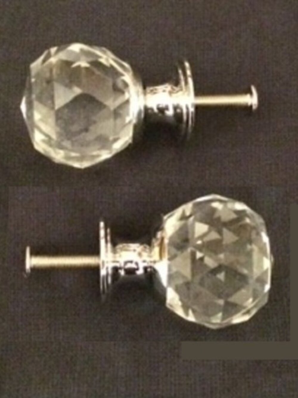 Set of Two (2) Large 1 1/2" tall Rounded Crystal Drawer Pulls Two (2) 0170-1130C